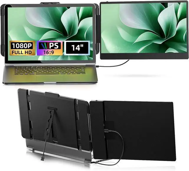 Main image of Laptop Screen Extender 14  FHD 1080P IPS Dual Laptop Monitor Extender USB-C/HDMI Plug and Play Portable Monitor Compatible with Mac Chrome 13-17 Laptops