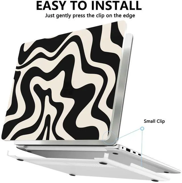 Alt view image 4 of 5 - AKIT Case for Microsoft Surface Laptop 15-inch Touchscreen Copilot+ PC 2024 (7th Ed), Unique Print Pattern Hard Shell Case+Screen Protector+Keyboard Cover for 15 inch Surface Laptop 7, Black Wave