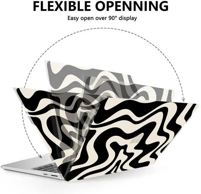 Alt view image 5 of 5 - AKIT Case for Microsoft Surface Laptop 15-inch Touchscreen Copilot+ PC 2024 (7th Ed), Unique Print Pattern Hard Shell Case+Screen Protector+Keyboard Cover for 15 inch Surface Laptop 7, Black Wave