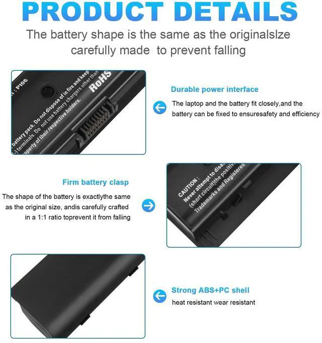 Alt view image 2 of 5 - Futurebatt PI06 PI09 710416-001 710417-001 Laptop Battery for HP Pavilion 14-E000 15 15-E000 15t-e000 17-E000 Envy 14 15 15T 17 M7 Touchsmart 17-J000 Notebook