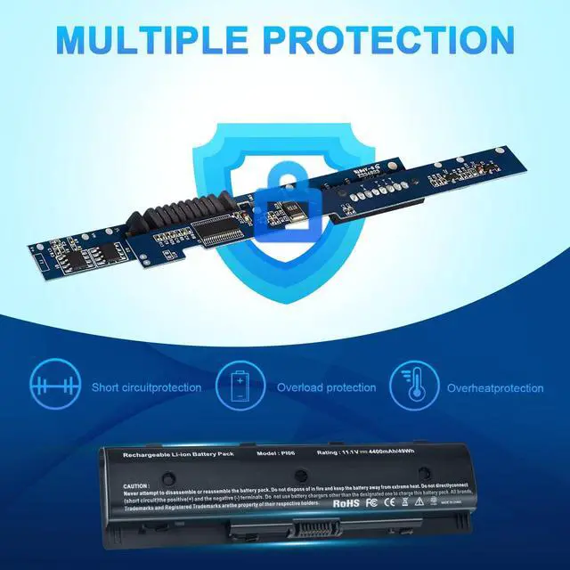 Alt view image 4 of 5 - Futurebatt PI06 PI09 710416-001 710417-001 Laptop Battery for HP Pavilion 14-E000 15 15-E000 15t-e000 17-E000 Envy 14 15 15T 17 M7 Touchsmart 17-J000 Notebook