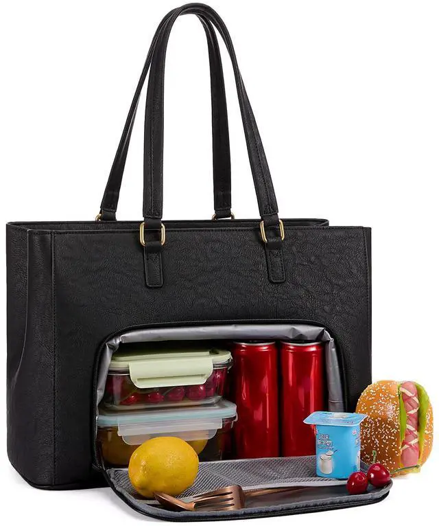Main image of LOVEVOOK Lunch Bag, Tote Bag for Women with Insulated Lunch Compartment, Laptop Work Tote Bag for Teacher, Nurse, Travel, College, Daily,15.6 Inch