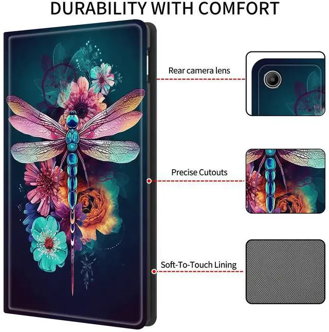 Alt view image 5 of 5 - Case for Amazon Kindle Fire Max 11 Tablet (13th Generation, 2023 Release) 11", Slim PU Leather Stand Cover with Auto Wake/Sleep for All-New Fire 11 Max Tablet,Beautiful Dragonfly