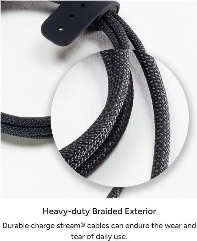 Alt view image 4 of 5 - Mophie Charge Stream USB-C to USB-C 1m/3ft Cable - 60W Power Delivery, Enduraflex Silicone, Ultra-Durable Braided Design for Everyday Use