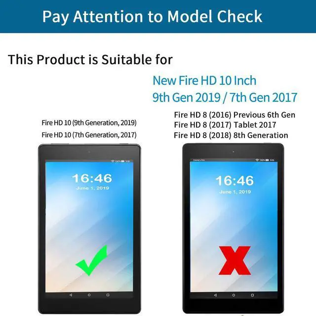 Alt view image 2 of 5 - for Fire HD 10 Case (9th/7th Generation,2019/2017 Tablet) Multi-Angle Viewing Anti Slide Folio Stand Smart Cover Cases for All New Kindle Fire HD 10 9th/7th Gen 10.1"- Gold Butterfly