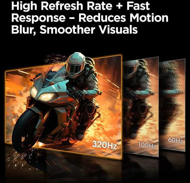 Alt view image 2 of 4 - KOORUI 24.5 Inch Gaming Monitor, 1ms, 320Hz Monitor, HDR400, 95% DCI-P3, IPS Display, Adaptive Sync Compatible, Tilt Vertical Height Adjustable, VESA Mount 75x75mm, HDMI & DisplayPor,G2511E