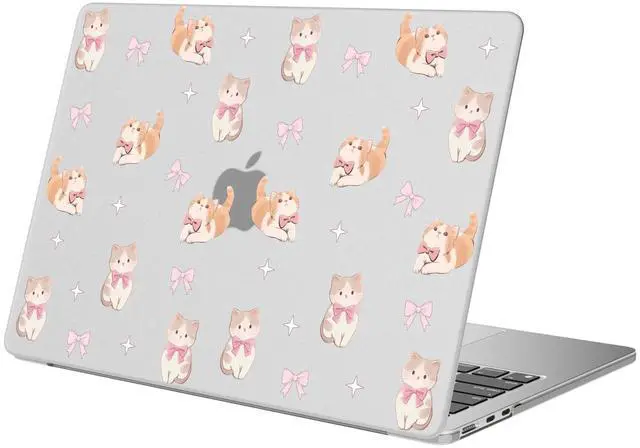 Main image of BlHMCASE Compatible with MacBook Air 15 inch Case 2025 2024 2023 Release M3 A3114 M2 A2941, Cute Kawaii Kitten Bow Protective Hard Shell Matte Cover for Mac Air 15
