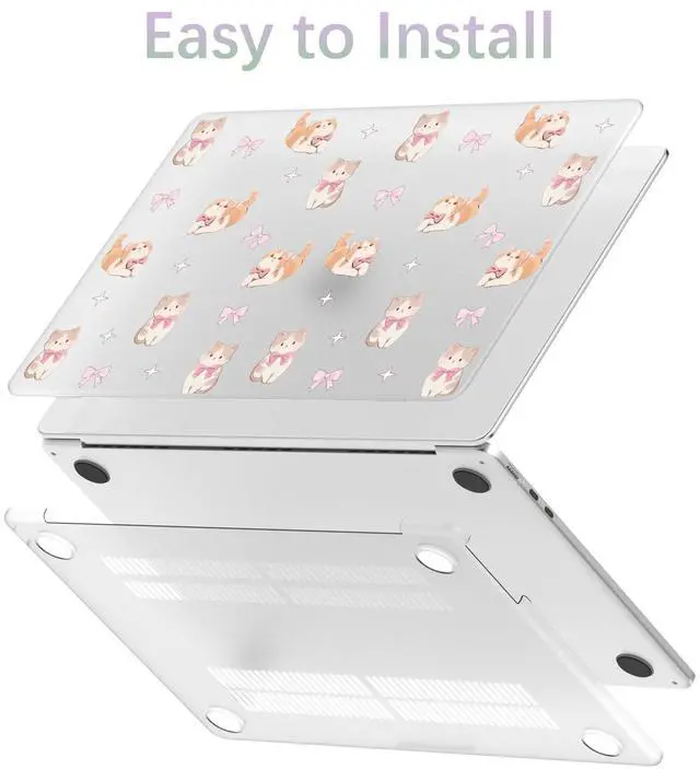 Alt view image 3 of 5 - BlHMCASE Compatible with MacBook Air 15 inch Case 2025 2024 2023 Release M3 A3114 M2 A2941, Cute Kawaii Kitten Bow Protective Hard Shell Matte Cover for Mac Air 15