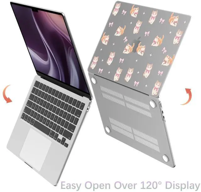 Alt view image 4 of 5 - BlHMCASE Compatible with MacBook Air 15 inch Case 2025 2024 2023 Release M3 A3114 M2 A2941, Cute Kawaii Kitten Bow Protective Hard Shell Matte Cover for Mac Air 15