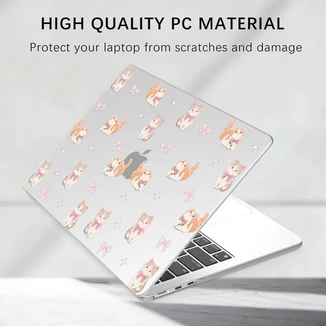 Alt view image 5 of 5 - BlHMCASE Compatible with MacBook Air 15 inch Case 2025 2024 2023 Release M3 A3114 M2 A2941, Cute Kawaii Kitten Bow Protective Hard Shell Matte Cover for Mac Air 15