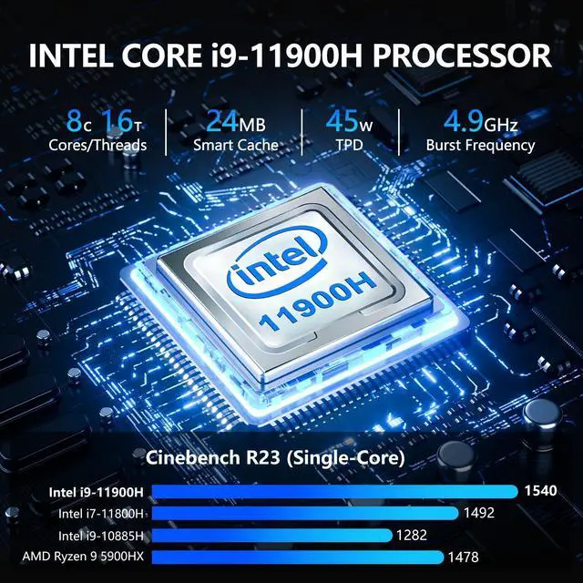 Alt view image 3 of 5 - NIAKUN 15.6 Inch Laptop Computer,Gaming Laptop,32GB RAM 1TB SSD,i9-11900H 8C/16T Processor(up to 4.9Ghz),UHD Graphics,15.6 FHD 1920 * 1080 Display,WiFi 6,BT5.2,Backlit Keyboard