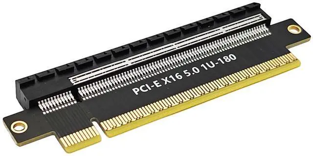 Main image of PCIe 5.0 x16 Riser Card, PCIe to PCIe Adapter Card, PCI Express 5.0 x16 to PCIe Converter, PCI-e Extender Card for Computer & 1U/2U/3U/4U Server Case, 180 Degree
