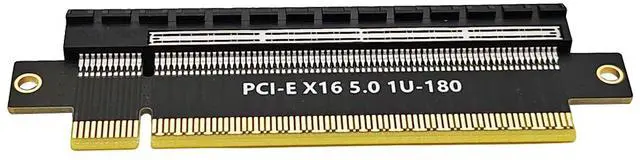 Alt view image 2 of 5 - PCIe 5.0 x16 Riser Card, PCIe to PCIe Adapter Card, PCI Express 5.0 x16 to PCIe Converter, PCI-e Extender Card for Computer & 1U/2U/3U/4U Server Case, 180 Degree