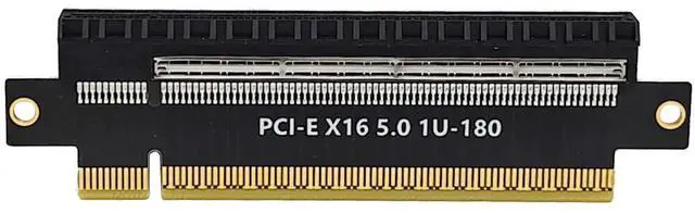 Alt view image 4 of 5 - PCIe 5.0 x16 Riser Card, PCIe to PCIe Adapter Card, PCI Express 5.0 x16 to PCIe Converter, PCI-e Extender Card for Computer & 1U/2U/3U/4U Server Case, 180 Degree