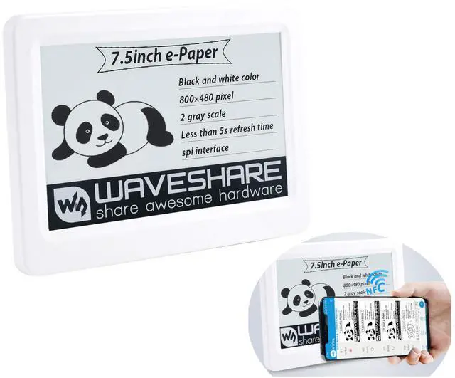 Main image of UeeKKoo 7.5inch Passive NFC-Powered e-Paper, 800 x 480 Pixel ePaper Screen, Adopts Novel Passive NFC Technology No Batte-ry Required No Messy Wiring, Wire-Less Powering & Data Transfer