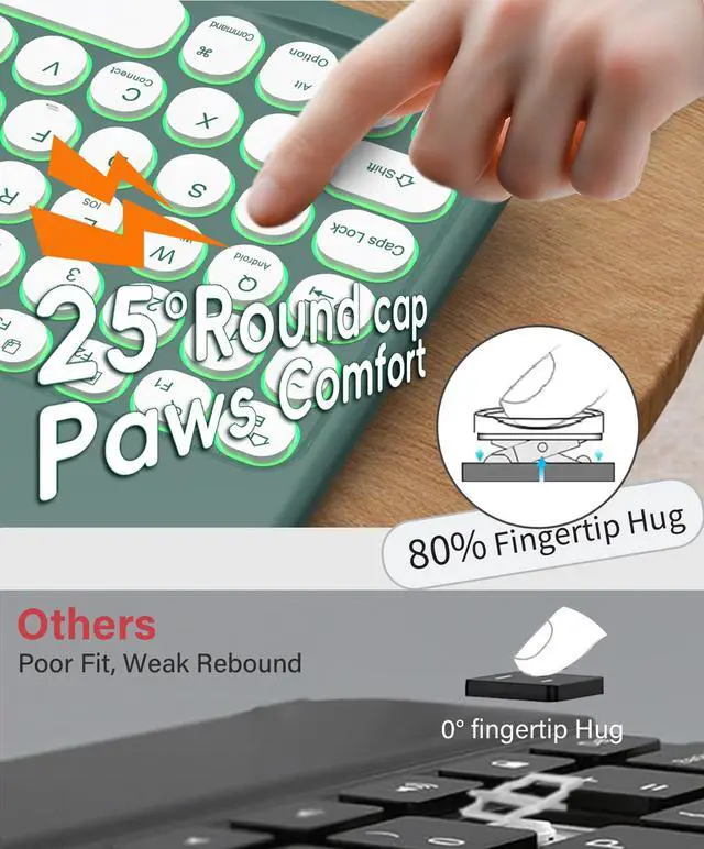 Alt view image 3 of 5 - JKSML for iPad (A16) 11th/10th Gen case with Keyboard, Round Key, 7 Color Backlit, Detachable Wireless Keyboard, Stand Folio Cover with Side Pen Holder for iPad 10.9" (2022)/ 11" (2025) - Green