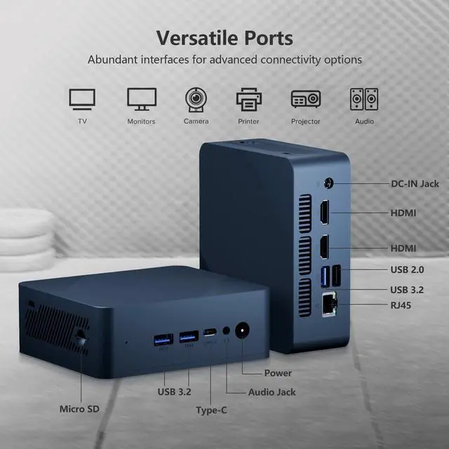 Alt view image 5 of 5 - KUMNOSAL Mini PC Ryzen 5 3550H(Max 3.7GHz) DDR4 Mini Computers, 16GB RAM 512GB NVMe SSD, Dual HDMI, 4 USB Ports, 1 RJ45 Ethernet Ports, Wi-Fi 5, BT5.0
