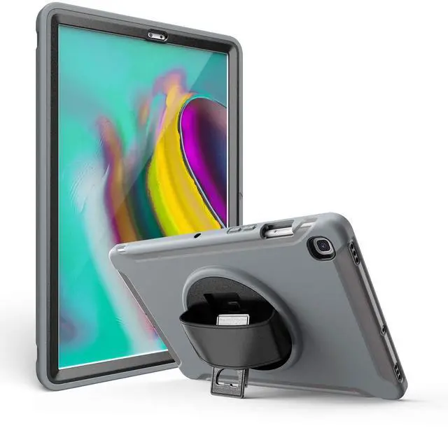 Main image of Dteck Galaxy Tab S5e Case 2019,Heavy Duty Full-Body Rugged Shockproof Protective Case with Rotating Kickstand Hand Strap for Samsung Galaxy Tab S5e 10.5 Inch 2019 Tablet SM-T720/SM-T725,Gray
