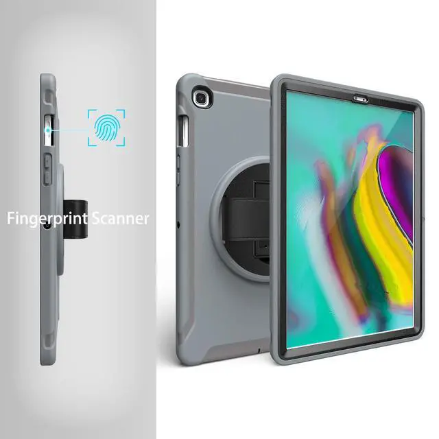 Alt view image 5 of 5 - Dteck Galaxy Tab S5e Case 2019,Heavy Duty Full-Body Rugged Shockproof Protective Case with Rotating Kickstand Hand Strap for Samsung Galaxy Tab S5e 10.5 Inch 2019 Tablet SM-T720/SM-T725,Gray