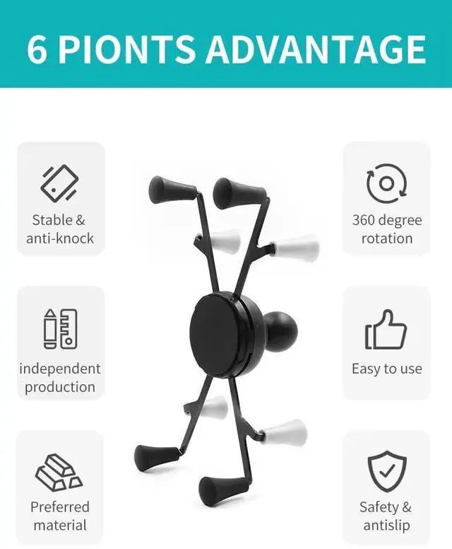 Alt view image 5 of 5 - Strg Tablet Mount with Composite Double Socket Arm(Medium) for 6" Tablets, Tablet Holder Compatible with RAM Mount and All B Size 1" Ball Mounts Bases for Motorcycle Bike Car Truck etc