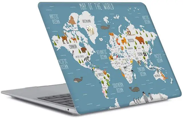 Alt view image 3 of 5 - Laptop Hard Shell Case Compatible with MacBook Air 13.6 inch 2022 Release Model A2681 M2, Plastic Protective Beautifully Designed Hard Shell Case Cover & Keyboard Cover, World map