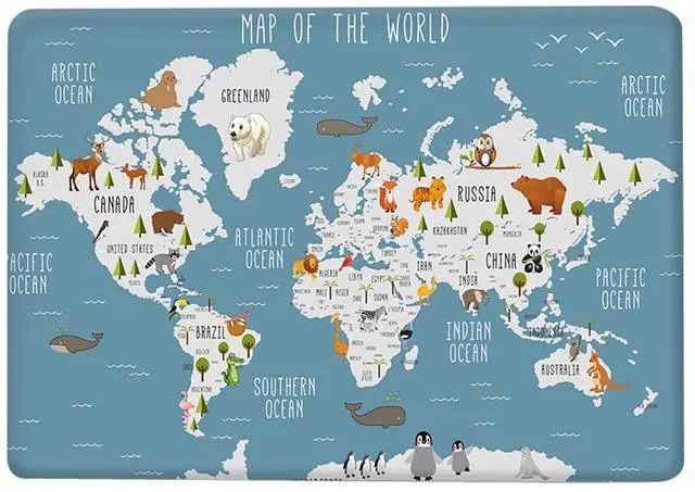 Alt view image 4 of 5 - Laptop Hard Shell Case Compatible with MacBook Air 13.6 inch 2022 Release Model A2681 M2, Plastic Protective Beautifully Designed Hard Shell Case Cover & Keyboard Cover, World map