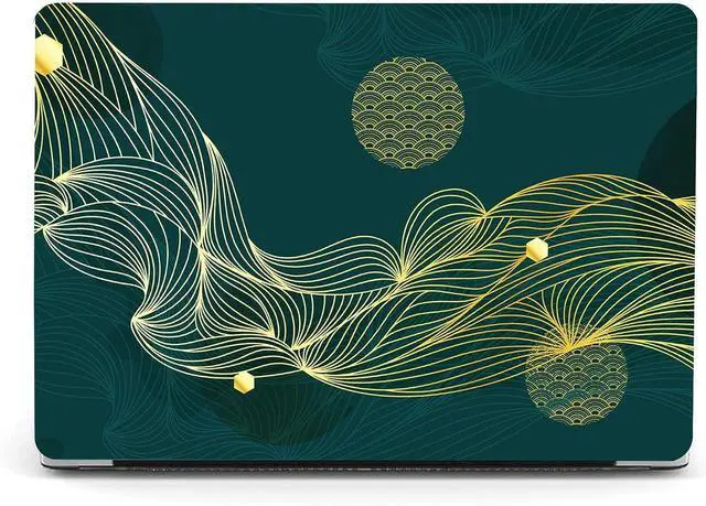Main image of Berkin Arts for MacBook Air 15 inch Case 2025 2024 2023 Release M4 A3241 M3 A3114 M2 A2941 with Display & Touch ID with Keyboard Cover & Screen Protector Geometric Abstract Art Ornate Galactic Gold