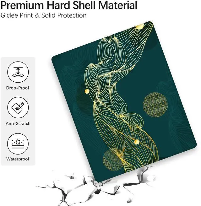 Alt view image 3 of 5 - Berkin Arts for MacBook Air 15 inch Case 2025 2024 2023 Release M4 A3241 M3 A3114 M2 A2941 with Display & Touch ID with Keyboard Cover & Screen Protector Geometric Abstract Art Ornate Galactic Gold