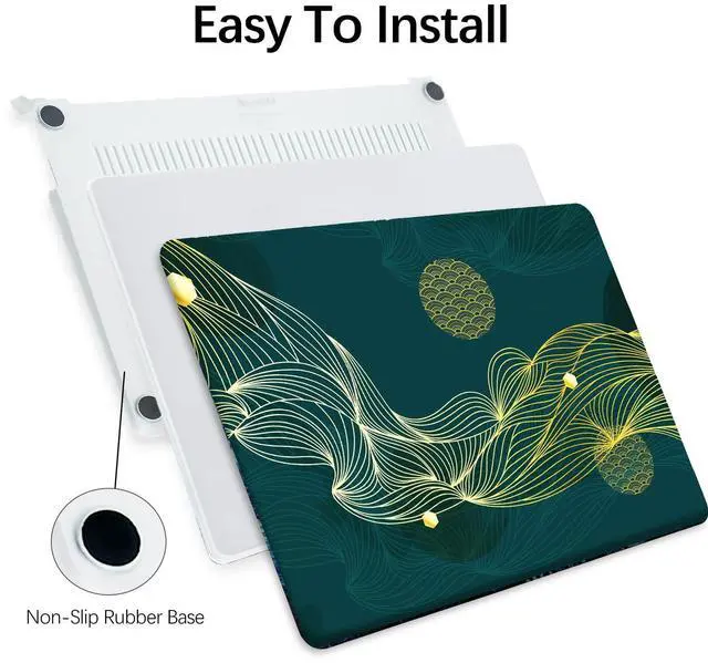 Alt view image 5 of 5 - Berkin Arts for MacBook Air 15 inch Case 2025 2024 2023 Release M4 A3241 M3 A3114 M2 A2941 with Display & Touch ID with Keyboard Cover & Screen Protector Geometric Abstract Art Ornate Galactic Gold