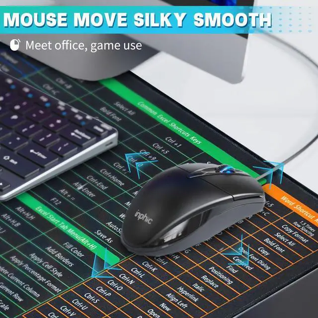 Alt view image 5 of 5 - CSCPNRA Excel Cheat Sheet Desk Pad - Large Office Mouse Pad (35.4 * 15.7 * 0.08 in), PS/Word/PPT/Excel Cheat Sheet Desk Mat, PC Office Spreadsheet Keyboard Mat, Employee Appreciation Gift