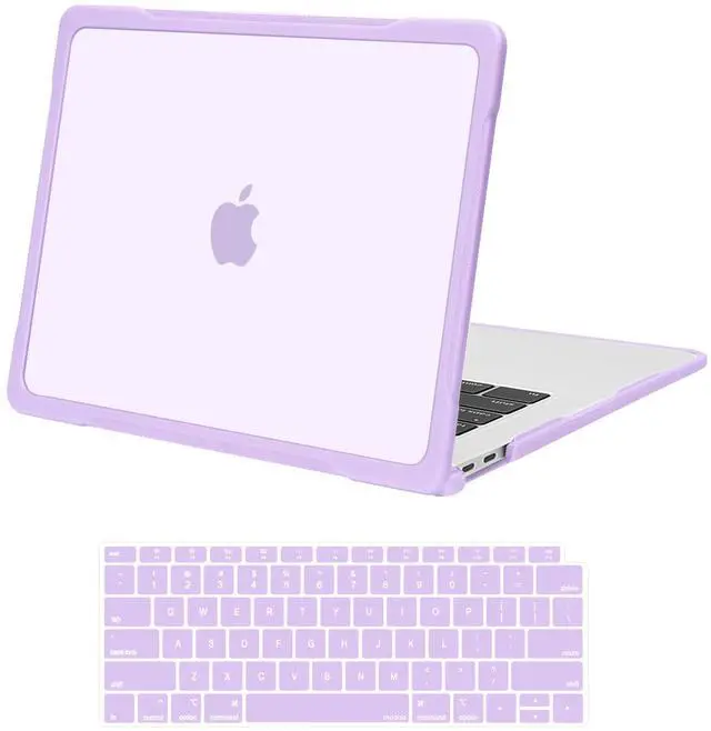 Main image of MOSISO Compatible with MacBook Air 13 inch Case 2022 2021 2020 2019 2018 A2337 M1 A2179 A1932, Soft TPU Bumper Anti-Fingerprint Plastic Hard Case&Keyboard Cover for MacBook Air 13.3, Purple