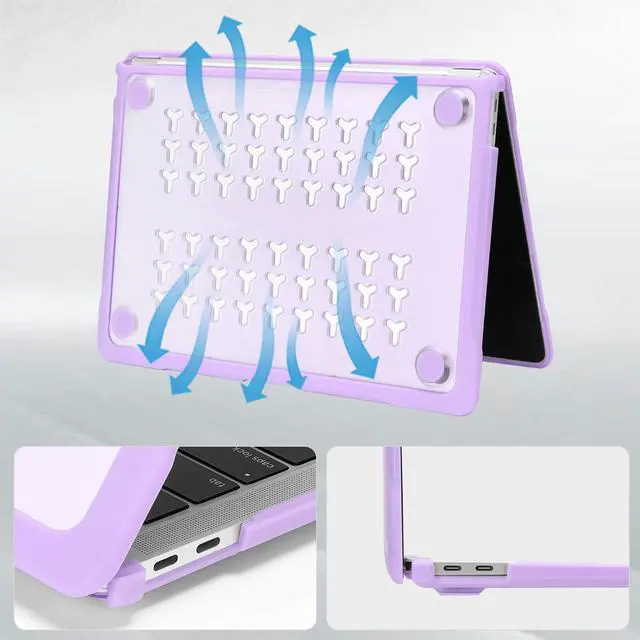 Alt view image 5 of 5 - MOSISO Compatible with MacBook Air 13 inch Case 2022 2021 2020 2019 2018 A2337 M1 A2179 A1932, Soft TPU Bumper Anti-Fingerprint Plastic Hard Case&Keyboard Cover for MacBook Air 13.3, Purple
