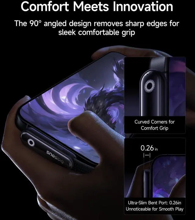 Alt view image 4 of 5 - Baseus USB C Cable, 100W 5A Fast Charging USB C to USB C Cable, Right Angle USB C Charger Cable USB C Cable, 2-Pack 3.3ft 100W 5A Fast Charging USB C to USB C Cable