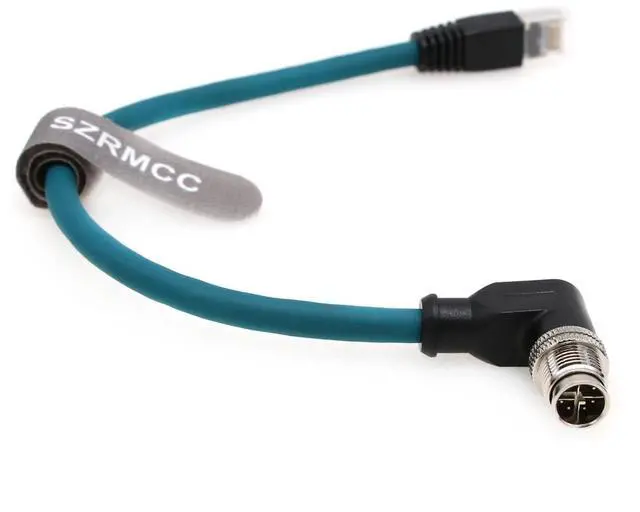 Alt view image 3 of 5 - SZRMCC M12 8 Pin X-Coded Male Right Angle to RJ45 Ethernet Cable Cat7e Gigabit Shielded Waterproof Network Cable for Basler GigE Cognex in-Sight Industrial Camera Vision Sensors (Blue,30CM)