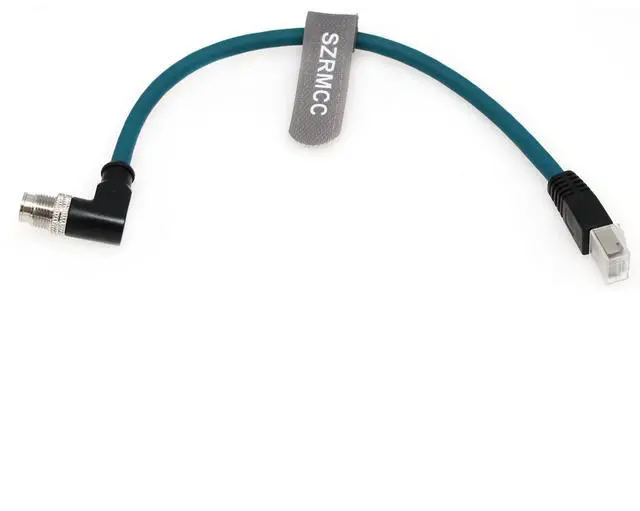 Alt view image 5 of 5 - SZRMCC M12 8 Pin X-Coded Male Right Angle to RJ45 Ethernet Cable Cat7e Gigabit Shielded Waterproof Network Cable for Basler GigE Cognex in-Sight Industrial Camera Vision Sensors (Blue,30CM)