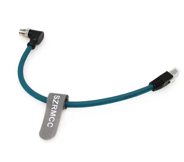 Alt view image 4 of 5 - SZRMCC M12 8 Pin X-Coded Male Right Angle to RJ45 Ethernet Cable Cat7e Gigabit Shielded Waterproof Network Cable for Basler GigE Cognex in-Sight Industrial Camera Vision Sensors (Blue,30CM)