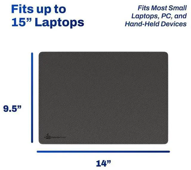 Alt view image 3 of 5 - DefenderShield Laptop Pad for EMF Protection  DefenderPad EMF Blocker Pad That Protects from Battery & Wireless RF Emissions  Durable, Non-Slip Design for Laptops Up to 15  Black