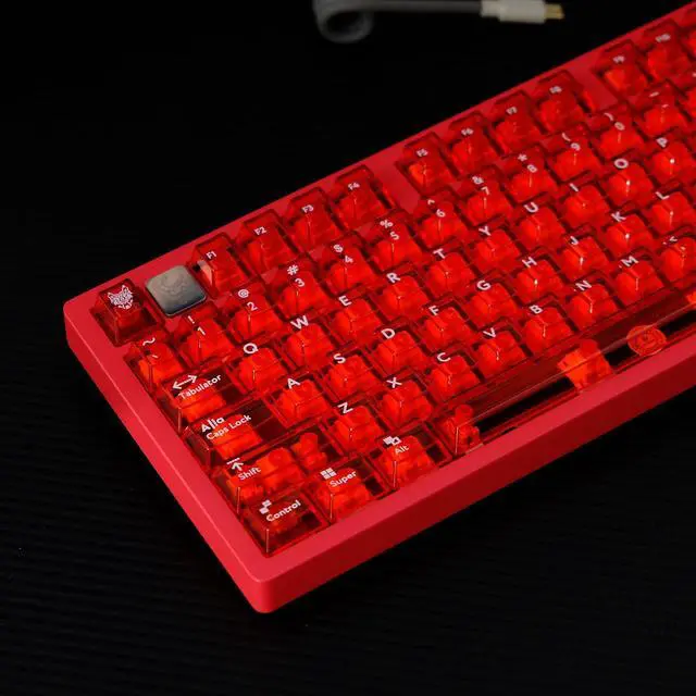 Alt view image 3 of 5 - 114 Keys Transparent Keycaps PC Cherry Profile Red Crystal Clear Keycap Set Fit for Cherry Mx Switches Mechanical Keyboard