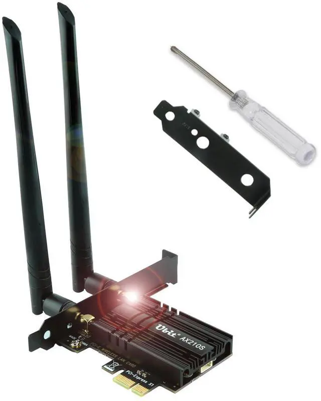 Main image of Ubit AX210 WiFi 6E PCIe Wireless WiFi Card Up to 5400Mbps(6GHz/5GHz/2.4GHz),BT5.3,OFDMA,MU-MIMO,Support Win 11/10 64bit Only