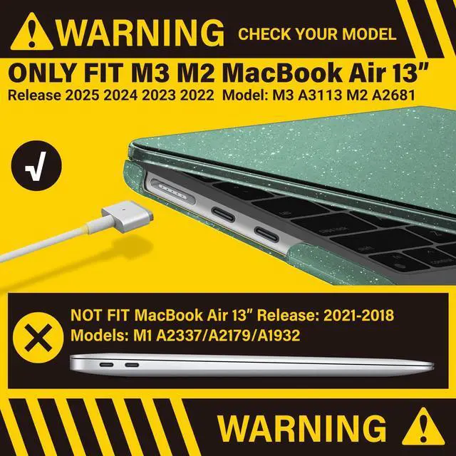 Alt view image 3 of 5 - IBENZER Compatible with 2025 2024 2023 2022 MacBook Air 13 inch Case M4 A3240 M3 A3113 M2 A2681, Hardshell Case & KeyboardCover & ScreenFilm for Mac Air 13.6, Star MTGN, KK-S-MTGN+2