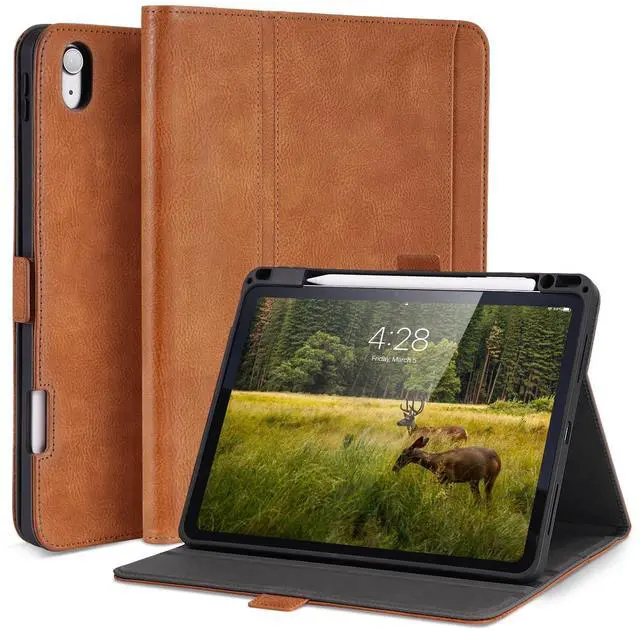 Main image of AsileCuir Handmade Case for iPad Air 13 Inch M3 2025 / M2 2024 A3268 A3269 A2898 A2899 with Pencil Holder Pocket,Multi Angles Stand,Magnetic Closure,Vegan Leather Cover,Auto Sleep/Wake,Brown