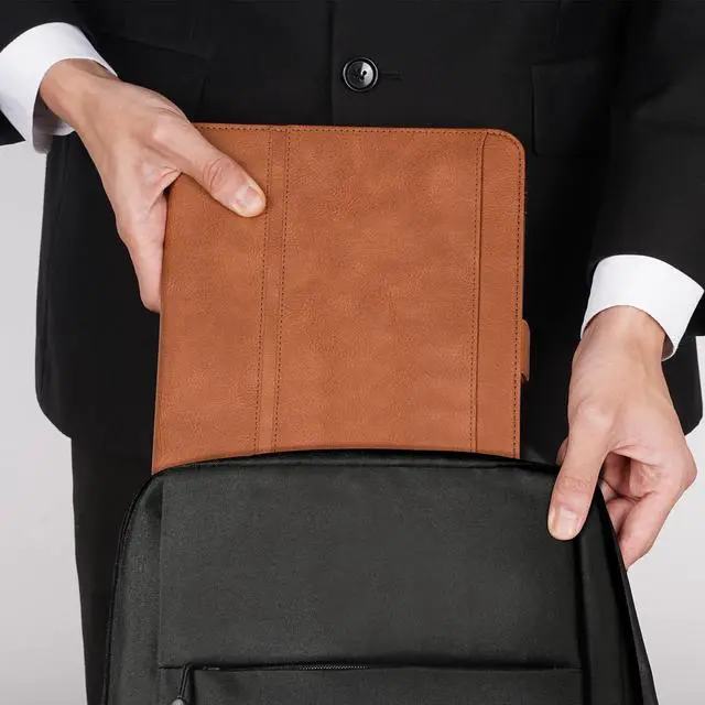 Alt view image 5 of 5 - AsileCuir Handmade Case for iPad Air 13 Inch M3 2025 / M2 2024 A3268 A3269 A2898 A2899 with Pencil Holder Pocket,Multi Angles Stand,Magnetic Closure,Vegan Leather Cover,Auto Sleep/Wake,Brown