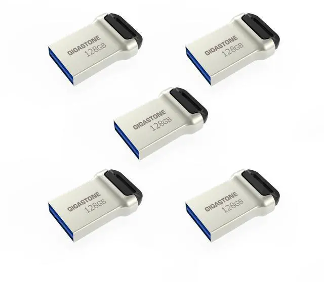 Main image of GIGASTONE 128GB Nano Flash Drive (5 Pack) Z90 USB 3.2 Gen 1, 120MB/s Ultra Fast, Super Lightweight, Mini Fit Robust Metal Design, Data Storage, Backup for PC/Mac/TV/Car, USB 2.0/3.0/3.1 Compatible