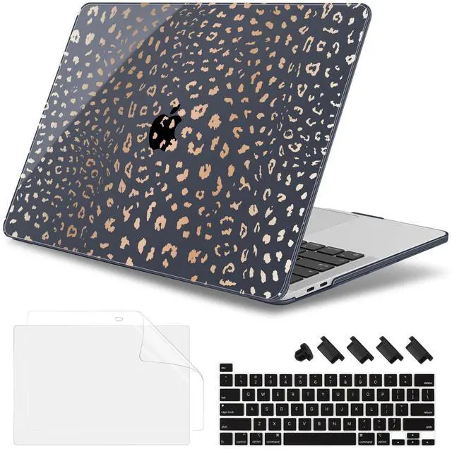 Main image of May Chen for MacBook Pro 16 inch A2141 2020 2019 Release, Screen Protector & Keyboard Cover Plastic Soft-Touch Case for MacBook Pro 16-inch with Touch Bar & Touch ID - Leopard Print