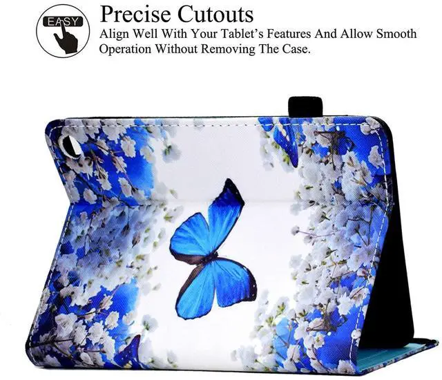 Alt view image 4 of 5 - REASUN Case for Kindle Fire HD 10 2021, PU Leather Card Slots with Auto Sleep/Wake Stand Case for Amazon All-New Kindle Fire HD 10 & HD 10 Plus 11th Generation, 2021 Release, (Butterfly Flower)