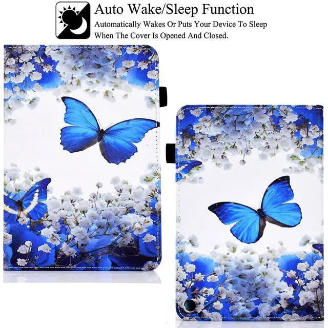 Alt view image 2 of 5 - REASUN Case for Kindle Fire HD 10 2021, PU Leather Card Slots with Auto Sleep/Wake Stand Case for Amazon All-New Kindle Fire HD 10 & HD 10 Plus 11th Generation, 2021 Release, (Butterfly Flower)