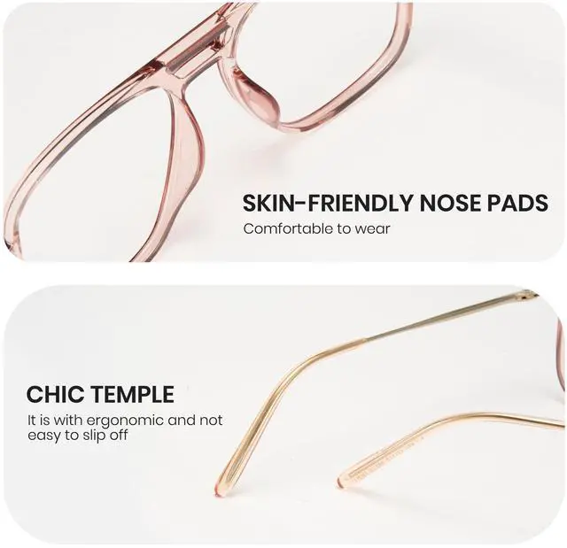 Alt view image 2 of 5 - Cyxus Aviator Blue Light Blocking Glasses for Women Men TR90 Frame Pilot Retro Style Computer Gaming Anti Eye Strain 8186