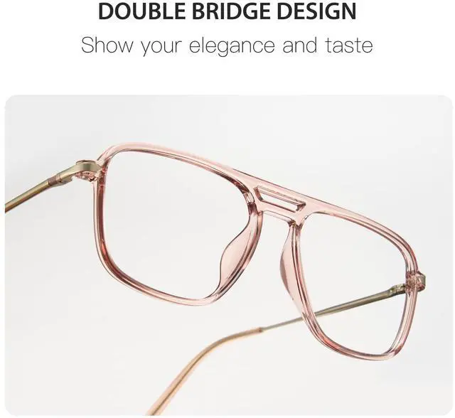 Alt view image 4 of 5 - Cyxus Aviator Blue Light Blocking Glasses for Women Men TR90 Frame Pilot Retro Style Computer Gaming Anti Eye Strain 8186