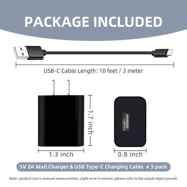 Alt view image 5 of 5 - 3 Pack 10W USB C Tablet Charger Cable for All New Kindle Scribe,New Fire HD 8 10 Kid Pro,Paperwhite 11th 12th 13th Gen 2021 2022 2023,Signature Edition,Newer Kindle Fire HD Tablets Charging Cord 10ft