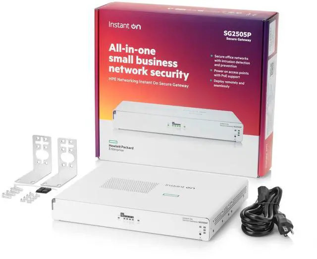 Main image of HPE Networking Instant On Secure Gateway SG2505P 5-Port 2.5G Smart-Managed Gateway with PoE, 2X 2.5GBase-T, 3X 1GBase-T, 60W PoE Class 4, US Cord (S0G34A#ABA)